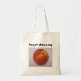 Bag pretty peach with text: "happy shopping"