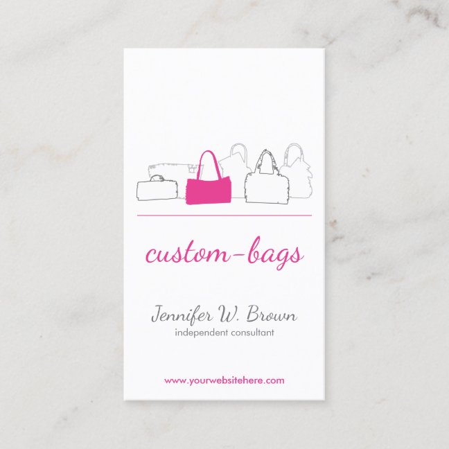 Bag Store Pink Accessories Girly Boutique Business Card