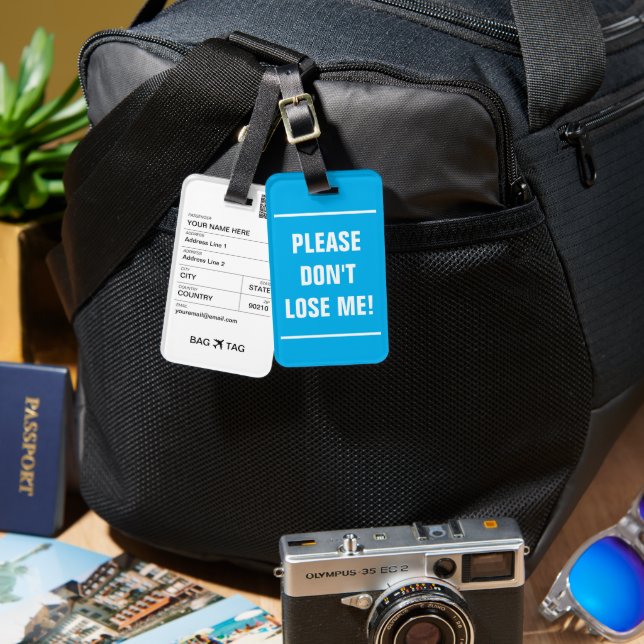 BAG TAG - Please don't lose me! (Front & Back)