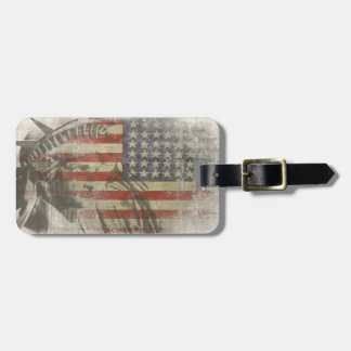 Bag Tag with Statue of Liberty on American Flag