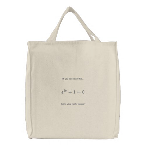 Bag Thank your math teacher Embroidered Tote Bag