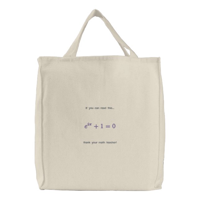 Bag: Thank your math teacher Embroidered Tote Bag (Front)