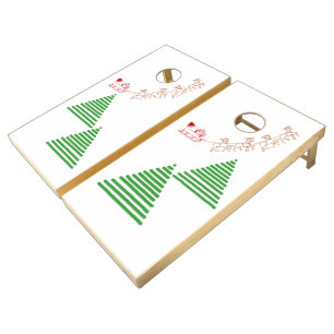 Bag Toss - Santa Flying Over Trees Cornhole Set