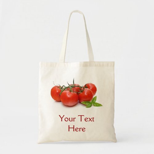Bag with tomatoes and basil