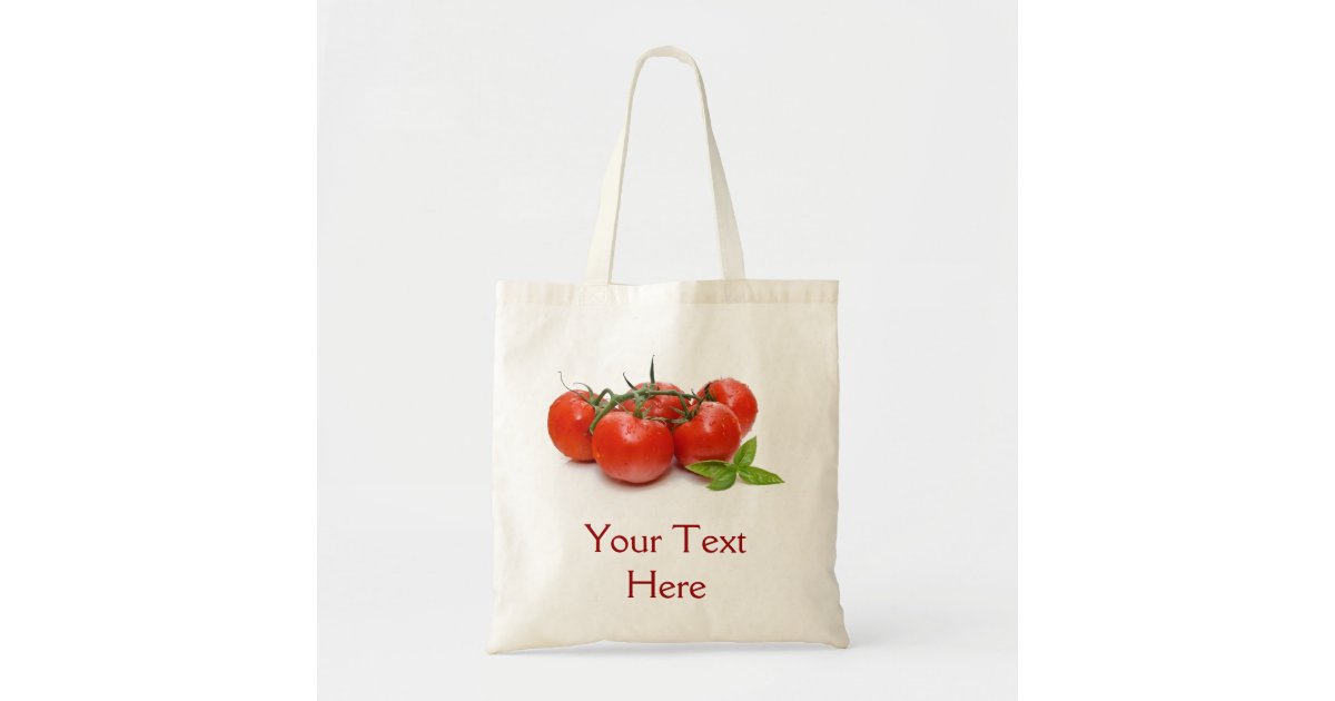 Bag with tomatoes and basil | Zazzle