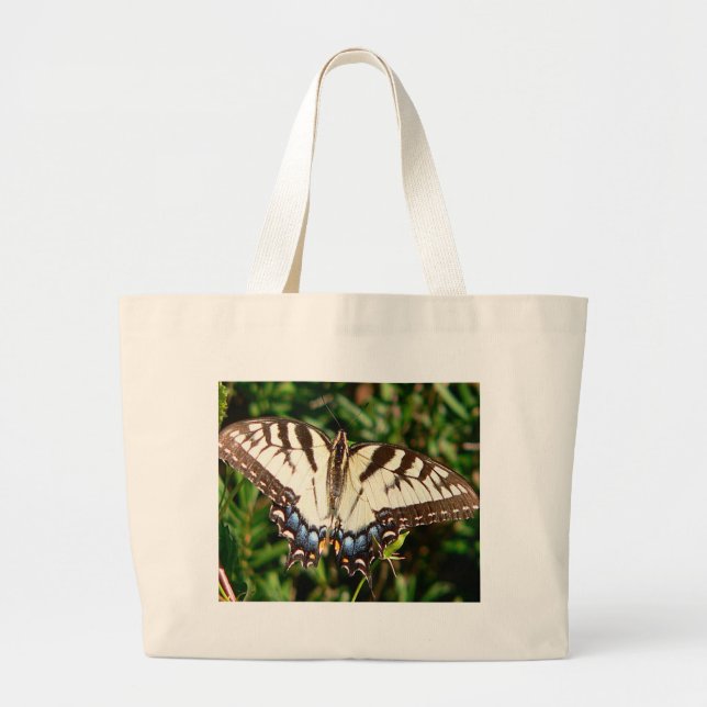 Bag, Zebra Swallowtail Butterfly Large Tote Bag (Front)