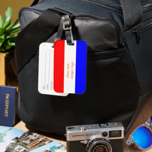 Bagagelabel in Rood_Wit_Blauw Luggage Tag