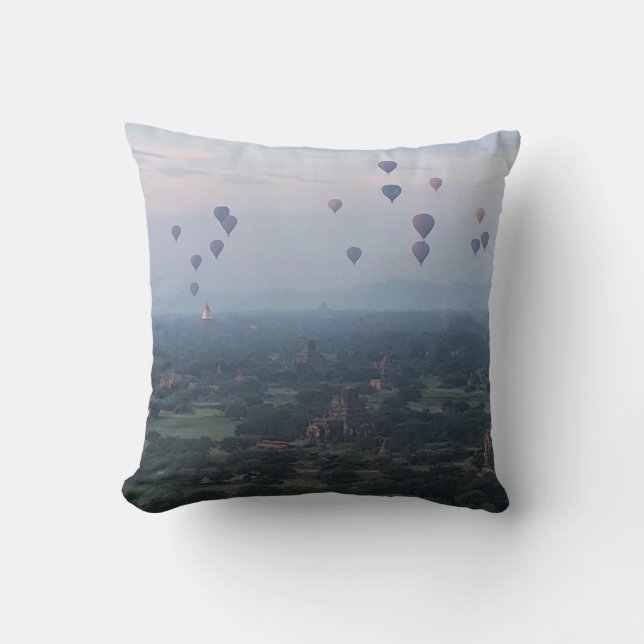 bagan balloon sunrise throw pillow (Front)