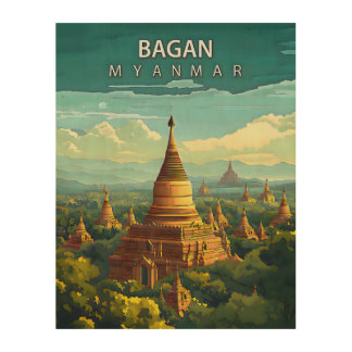Bagan, Myanmar: A Timeless Tapestry Wood Wall Art