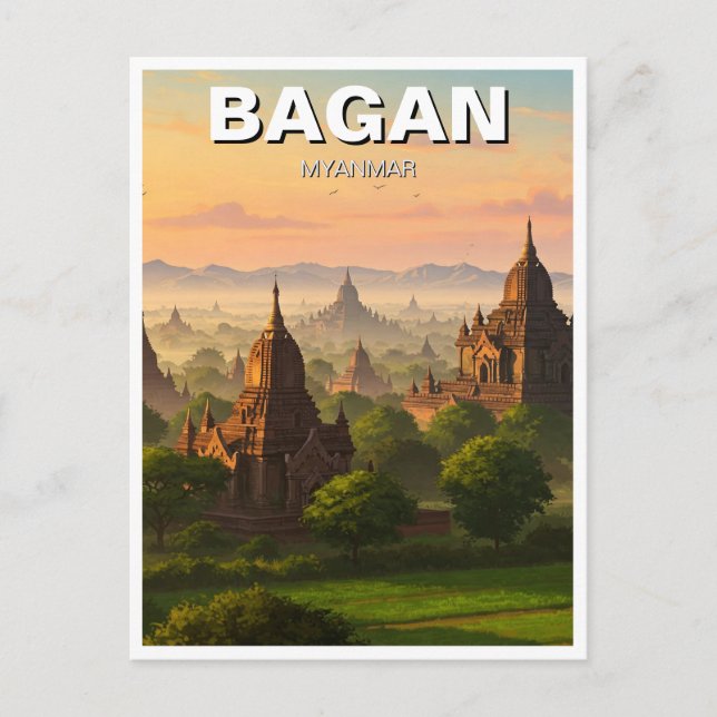 Bagan Myanmar Travel Postcard (Front)