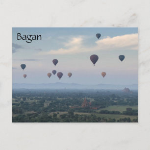 bagan sunrise balloons postcard