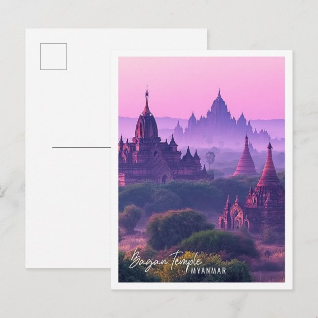 Bagan Temples Myanmar the beautiful tourist place Postcard (Front/Back)