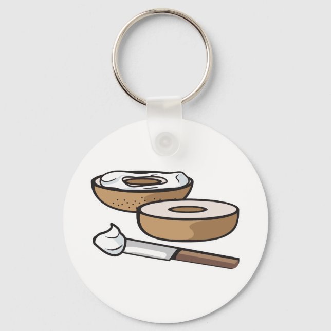 bagel and cream cheese keychain (Front)