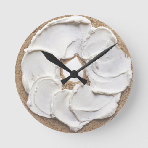 Bagel and Cream Cheese Novelty Round Clock