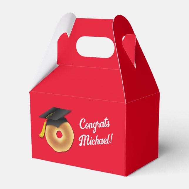 Bagel Breakfast Brunch Graduation Party Favor Boxes (Front Side)