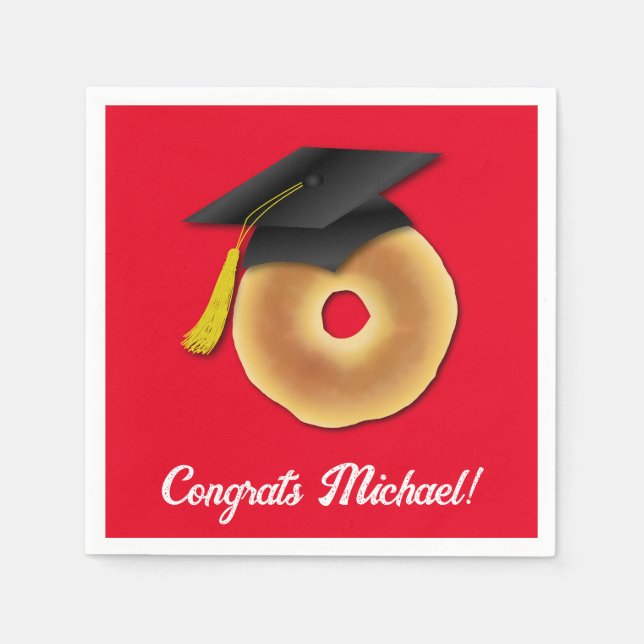 Bagel Breakfast Brunch Graduation Party Napkins (Front)