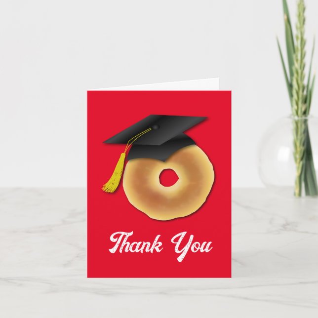 Bagel Breakfast Brunch Graduation Party Thank You Card (Front)
