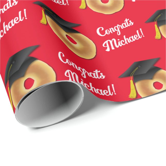 Bagel Breakfast Brunch Graduation Party Wrapping Paper (Roll Corner)