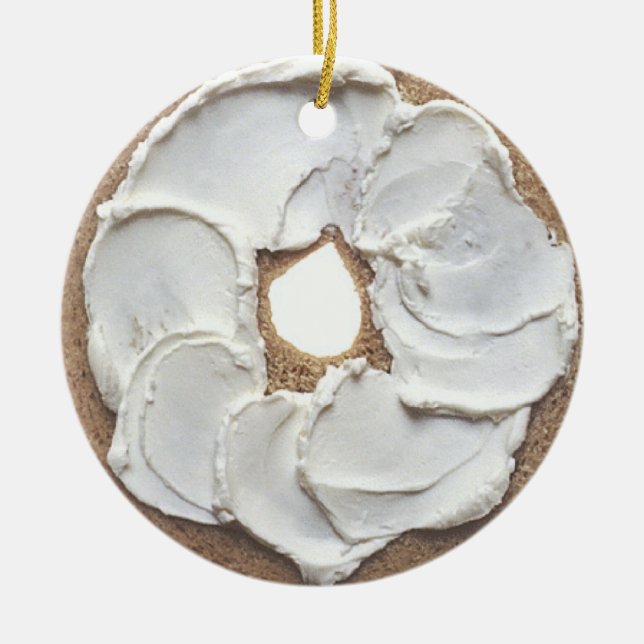 Bagel Ceramic Ornament (Front)