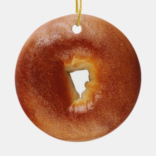 Bagel Ceramic Ornament (Front)