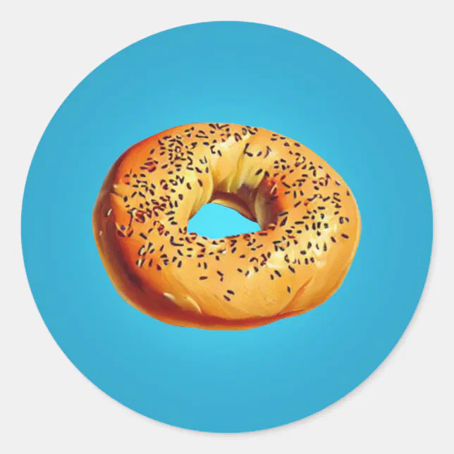 Bagel Sticker Design Bagel Classic Round Sticker | Zazzle