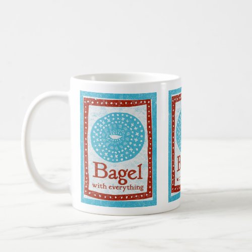 Bagel Coffee Mug _ Fun Blue Red Food Cup