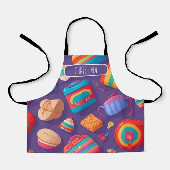 Bagel  Colorful Personalized Pattern Apron (Front)