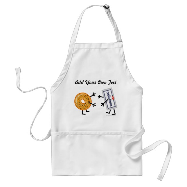 Bagel & Cream Cheese - Customizable Adult Apron (Front)