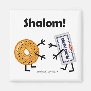 Bagel & Cream Cheese - Shalom! Magnet