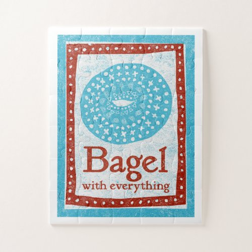  Bagel Jigsaw Puzzle _ Fun Blue Red Food Game