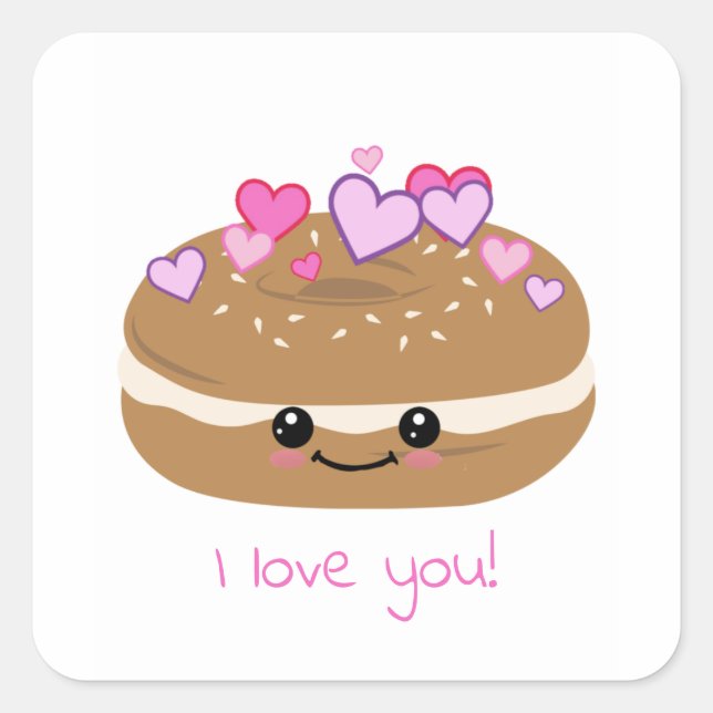 Bagel Lover Bagel Buddies Square Sticker (Front)
