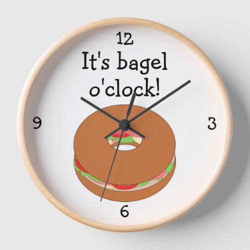 Bagel OClock fun food graphic Clock