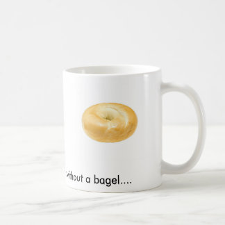 Bagel on a coffee mug