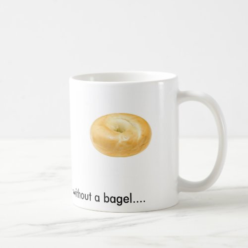 Bagel on a coffee mug