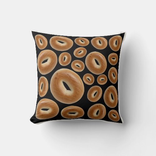 Bagel pattern throw pillow