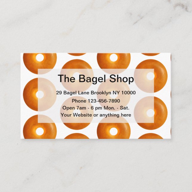 Bagel Shop And Bakery Business Card (Front)