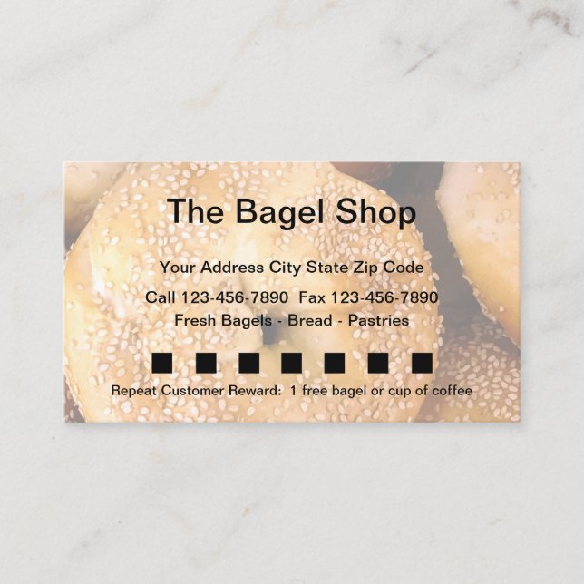 Bagel Shop And Bakery Loyalty Card (Front)