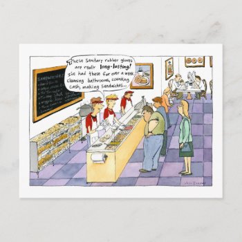 Bagel Shop Cartoon Postcard by jennsdoodleworld at Zazzle