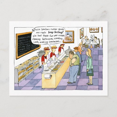 Bagel Shop Cartoon Postcard