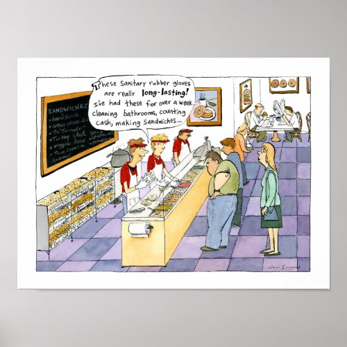 Bagel Shop Cartoon Poster