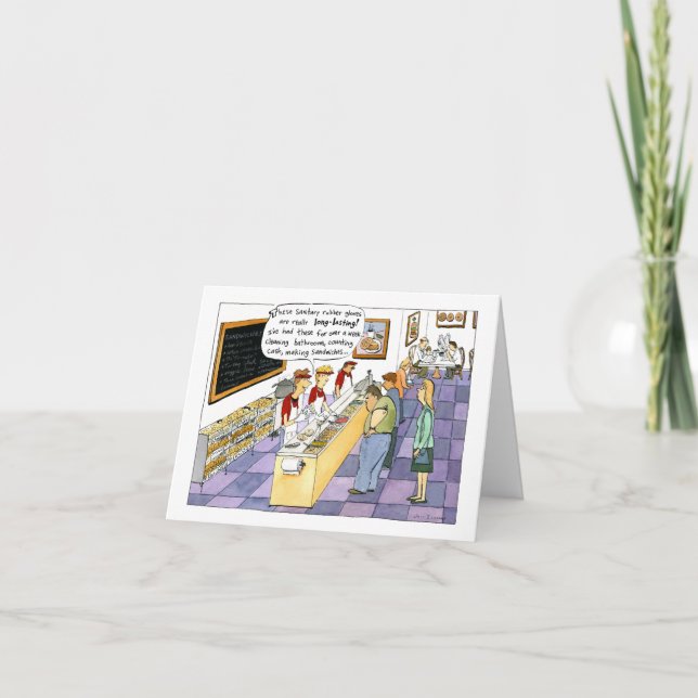 Bagel Shop Funny Gross Cartoon Thinking of Ewww Card (Front)