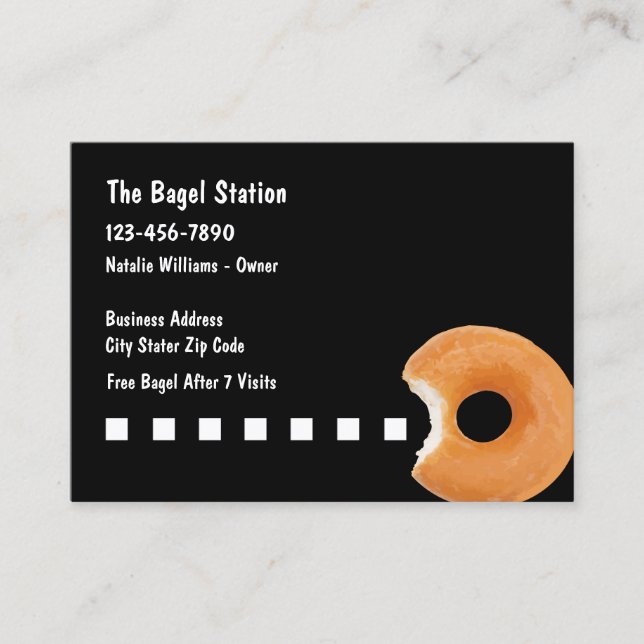 Bagel Shop Loyalty Template Business Cards (Front)