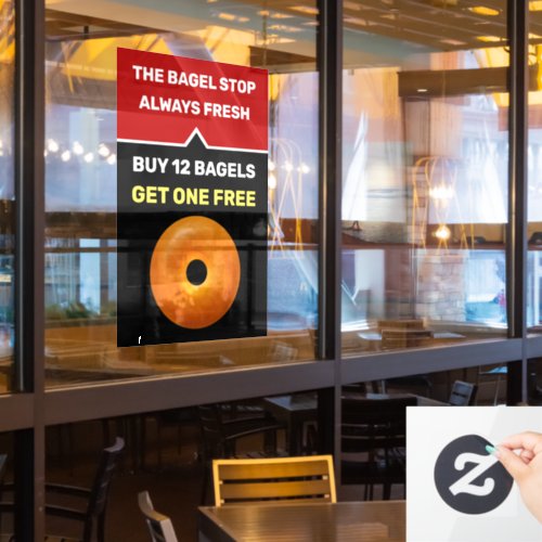Bagel Shop Promotional Window Cling Template