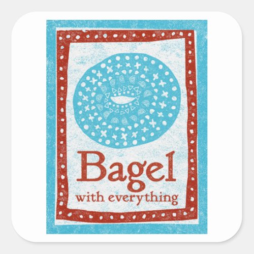 Bagel Stickers _ Fun Blue Red Food