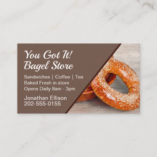 Bagel Store Cafe Delivery Business Card
