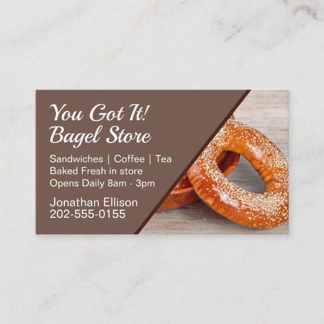 Bagel Store Cafe Delivery Business Card (Front)