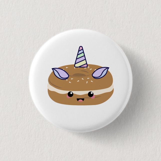 Bagel Unicorn Bagel Buddies Button (Front)