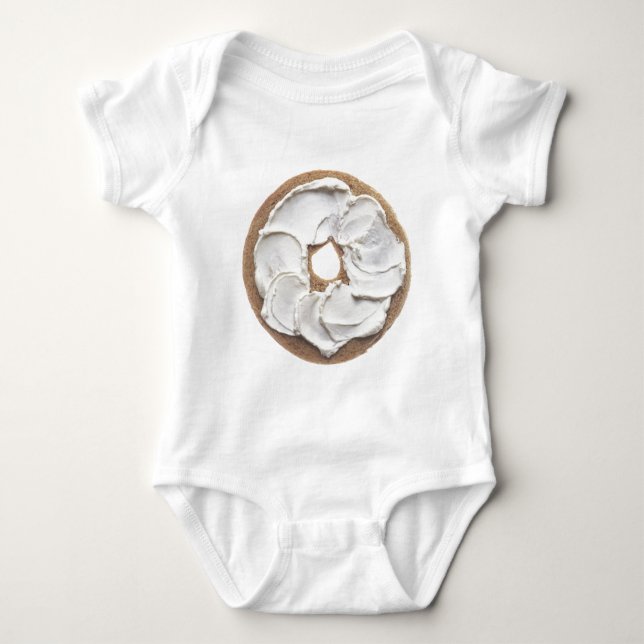 Bagel with Cream Cheese Baby Bodysuit (Front)