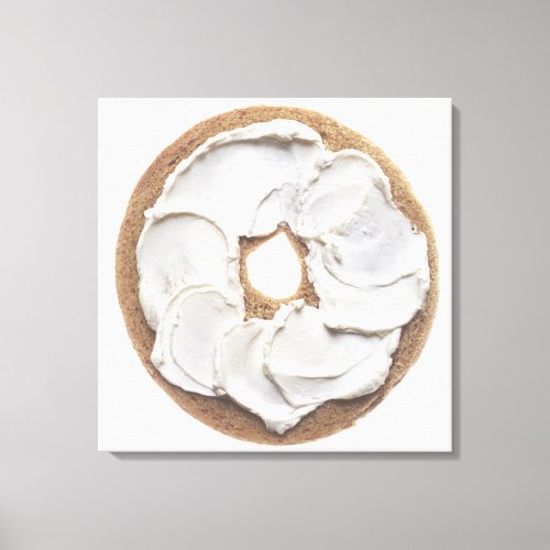 Bagel with Cream Cheese Canvas Print