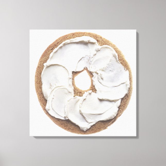 Bagel with Cream Cheese Canvas Print (Front)